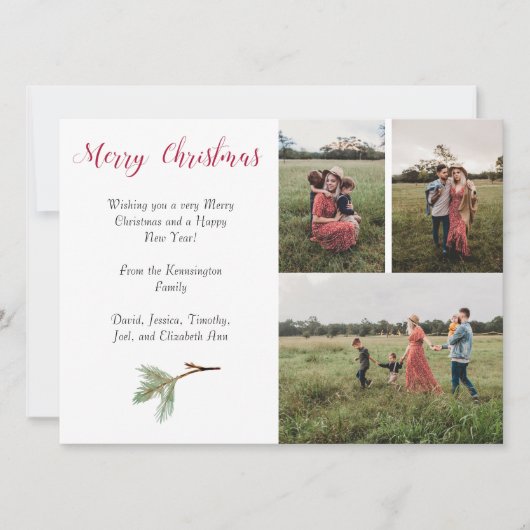 4 foto's Christmas Kaart & Ruimte voor Tekst (Voorkant)