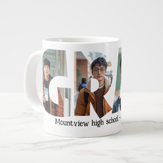 4 foto's collage AFSTUDEERDER custom Foto's Grote Koffiekop (Links)