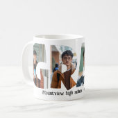 4 foto's collage AFSTUDEERDER custom Foto's Koffiemok (Voorkant links)