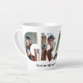4 foto's collage AFSTUDEERDER custom Foto's Latte Mok (Linkerhoek)