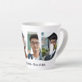 4 foto's collage AFSTUDEERDER custom Foto's Latte Mok (Rechterhoek)