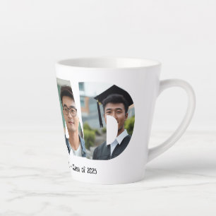 4 foto's collage AFSTUDEERDER custom Foto's Latte Mok