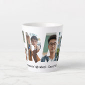 4 foto's collage AFSTUDEERDER custom Foto's Latte Mok (Voorkant)