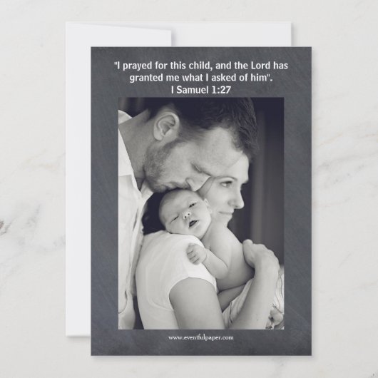 4 Foto's Collage Chalkboard - Aankondiging geboort (Achterkant)