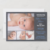 4 Foto's Collage Chalkboard - Aankondiging geboort (Voorkant)