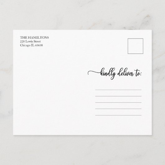 4 Foto's Collage Cute Script Merry KerstBlack Briefkaart (Achterkant)