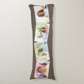 4 Foto's Collage familienaam & aangepaste tekst -  Lichaamskussen (Voorkant Verticaal)