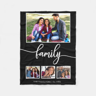 4 Foto's Collage Family Home Decor Fleece Deken