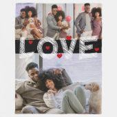 4 foto's Collage liefde met harten Fleece Deken (Voorkant)