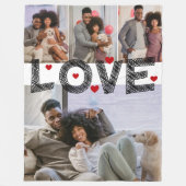 4 foto's Collage liefde met harten Fleece Deken (Voorkant)