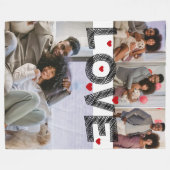 4 foto's Collage liefde met harten Fleece Deken (Voorkant (Horizontaal))