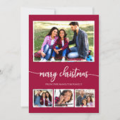 4 Foto's Collage Merry Kerstmis Moderne Feestdagen Kaart (Voorkant)