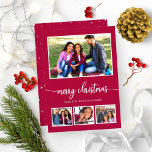 4 Foto's Collage Merry Kerstmis Moderne Feestdagen Kaart<br><div class="desc">4 Foto's Collage Merry Kerstmis Moderne Feestdagen Uitnodiging</div>