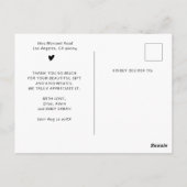 4 Foto's Collage Minimalistisch Baby shower Dank u Briefkaart (Achterkant)