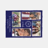 4 Foto's Collage Monogram Familie Foto Home Decor Fleece Deken (Voorkant (Horizontaal))