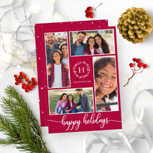 4 foto's collage monogram prettig kerstfeest kerst kaart