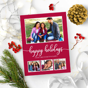 4 foto's collage prettig kerstfeest moderne kerst briefkaart