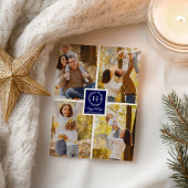 4 Foto's collage Prettige feestdagen kerstblauw Briefkaart