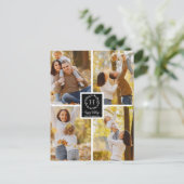 4 Foto's Collage Prettige feestdagen Kerstzwart Briefkaart (Staand voorkant)