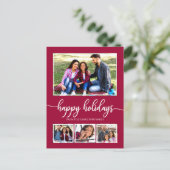 4 Foto's Collage Prettige feestdagen Moderne Kerst Briefkaart (Staand voorkant)