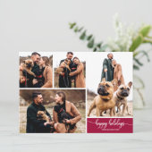 4 Foto's Collage Prettige feestdagen Moderne Kerst Kaart (Staand voorkant)