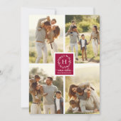 4 foto's collage warme wensen kerst monogram kaart (Voorkant)