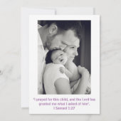 4 Foto's Collage Wit/Roze - Geboorteaankondiging Aankondiging (Achterkant)