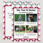 4 foto's Familiejaar in Review Custom Holiday Kaar Feestdagenkaart (Voorkant / Achterkant)