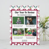 4 foto's Familiejaar in Review Custom Holiday Kaar Feestdagenkaart (Staand voorkant)