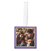 4 foto's gepersonaliseerd kerstcadeau paars decoratie (Voorkant)