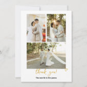4 foto's gepersonaliseerde bruiloft bedankkaart (Voorkant)