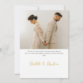 4 foto's gepersonaliseerde bruiloft bedankkaart (Achterkant)