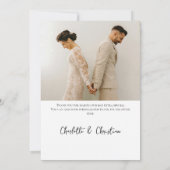 4 foto's gepersonaliseerde bruiloft bedankkaart (Achterkant)