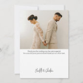 4 foto's gepersonaliseerde bruiloft bedankkaart (Achterkant)