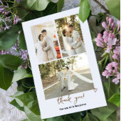 4 foto's gepersonaliseerde bruiloft bedankkaart
