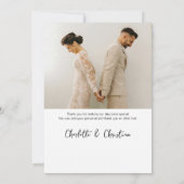 4 foto's gepersonaliseerde bruiloft bedankkaart (Achterkant)