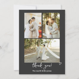 4 foto's gepersonaliseerde bruiloft bedankkaart