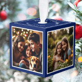 4 Foto's Gepersonaliseerde kerst Keepsake Donkerbl Decoratie
