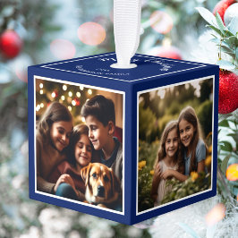 4 Foto's Gepersonaliseerde kerst Keepsake Donkerbl Decoratie