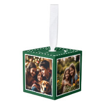 4 Foto's Gepersonaliseerde kerst Keepsake Groen