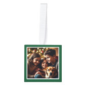 4 Foto's Gepersonaliseerde kerst Keepsake Groen Decoratie (Voorkant)