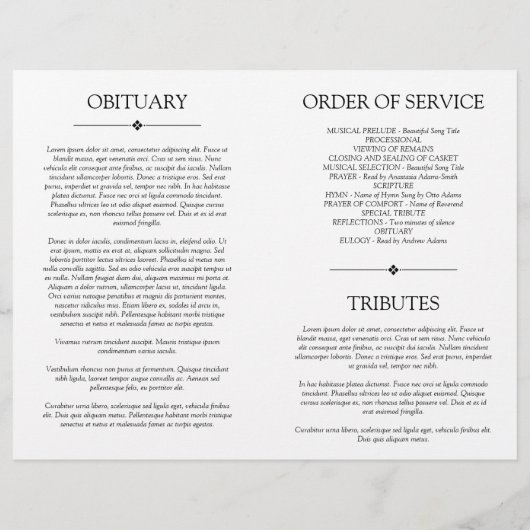 4 Foto's Herdenkingsdienst Funeral Program (Achterkant)