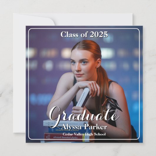 4 foto's High School Afstuderen Aankondiging (Voorkant)