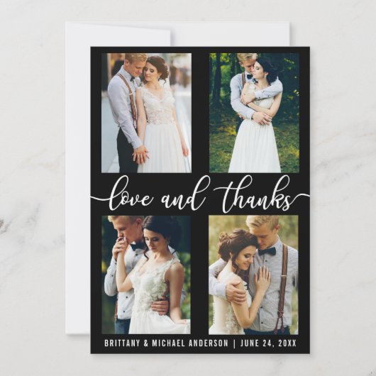 4 foto's Huwelijksliefde en Bedankt (Voorkant)