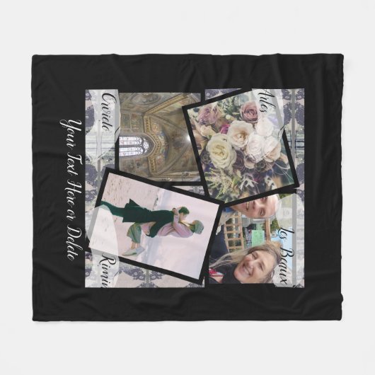 4 foto's Huwelijksreis Fleece Deken (Voorkant (Horizontaal))