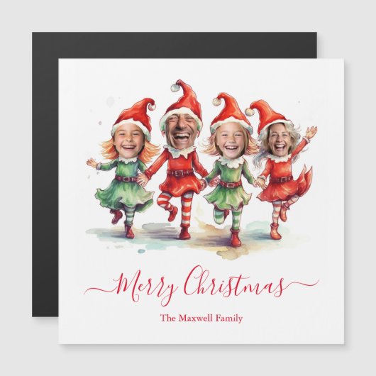 4 foto's kerst elven (Voorkant / Achterkant)