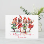 4 foto's kerst elven feestdagenkaart (Staand voorkant)
