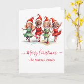 4 foto's kerst elven kaart (Gele Bloem)