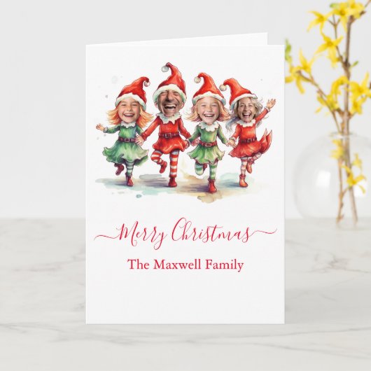 4 foto's kerst elven kaart (Gele Bloem)