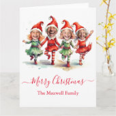 4 foto's kerst elven kaart (Gele Bloem)